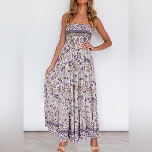 Women’s summer floral printed maxi dress size M